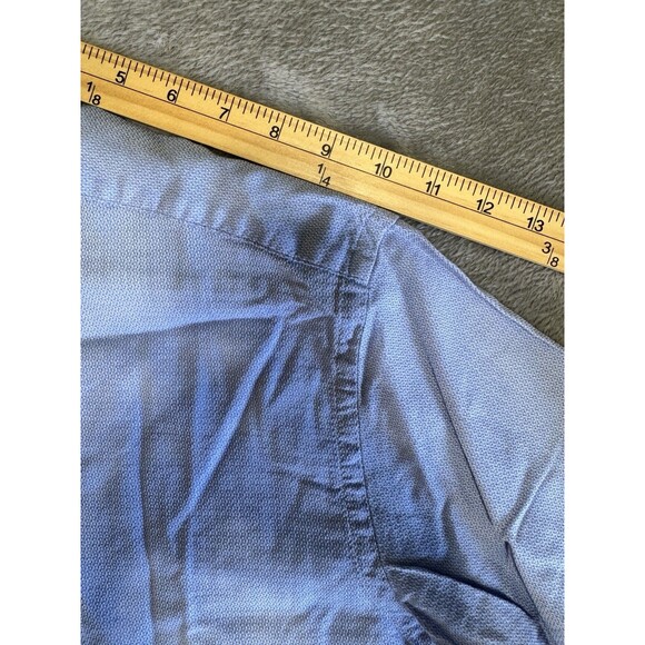 Bruun Stengade Slim Fit Blue Button Down Shirt 17 1/2 - Picture 7 of 10